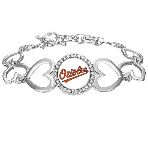 Baltimore Orioles MLB Heart Stainless-Steel Bracelet Watch  display picture 3