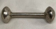 Sterling Silver Antique Baby Teething Ring And Rattle Marked "KS Sterling"