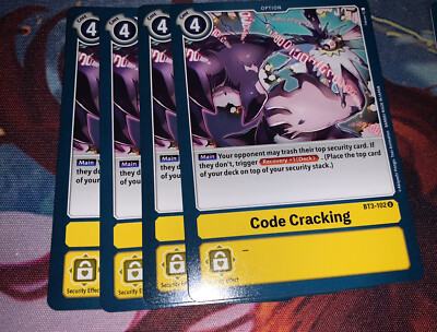 Digimon TCG Singles - Code Cracking x4 - BT3-102 - Uncommon - NM - Playset