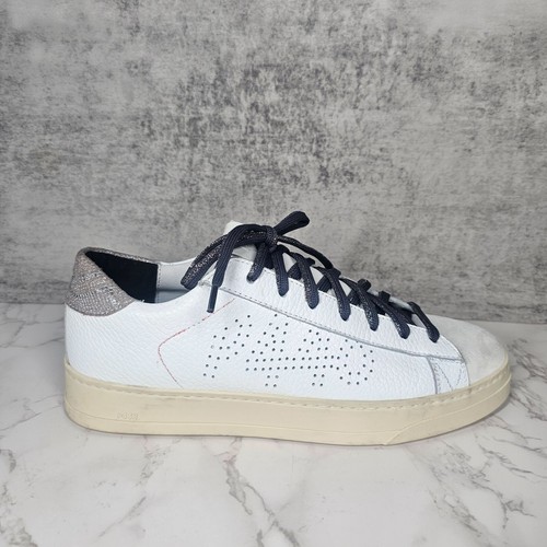 P448 Scarpe da sneaker basse da uomo John Dragoes stringate bianche da uomo EU 40 - Foto 2 di 12