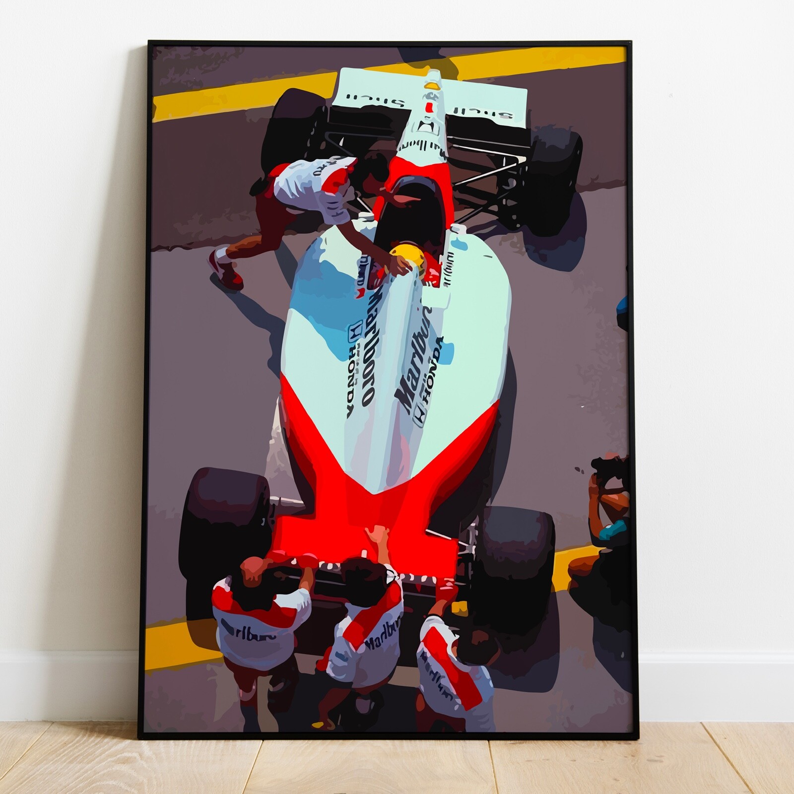 Affiche McLaren F1 Ayrton Senna Vintage Poster Formule 1 Retro en Papier Premium 50x70 cm