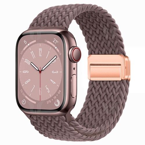 For Apple Watch Series 10 42mm 46mm Magnetic Braided Nylon Loop Strap Watch Band - Picture 55 of 62