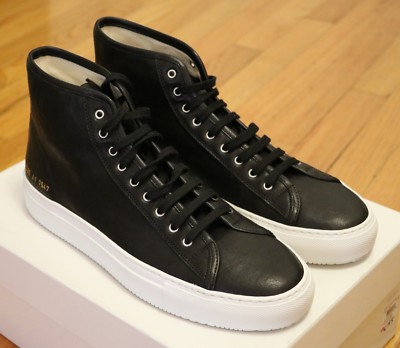 Common Projects Woman Tournament High Leather in Black Size 40 41