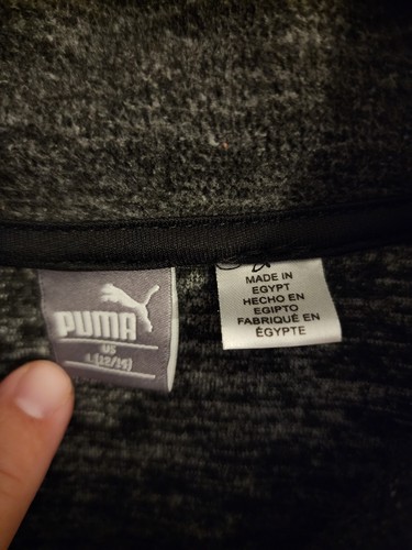 PUMA gray w red zipper long sleeve full zip jacket, Boys Size L 12/14 - Picture 6 of 6