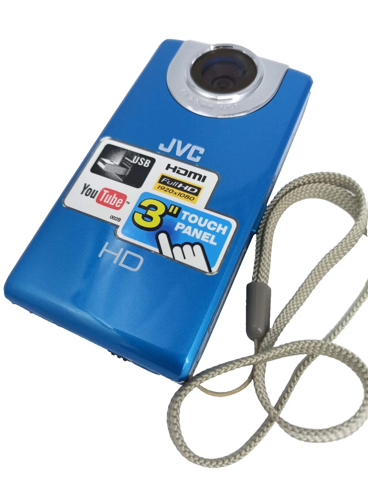 JVC GC-FM2AE PICSIO HD Memory Camera Portable Pocket Video Camcorder - Blue - Image 2 of 4