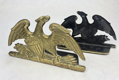 VINTAGE 1952 Virginia Metalcrafters SPREAD EAGLE Brass PAIR Bookends Midcentury