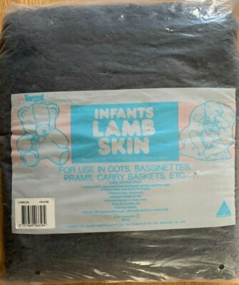 Brand New Rare Australian Infants Lamb Skin Rug Gray 80cm x 60cm