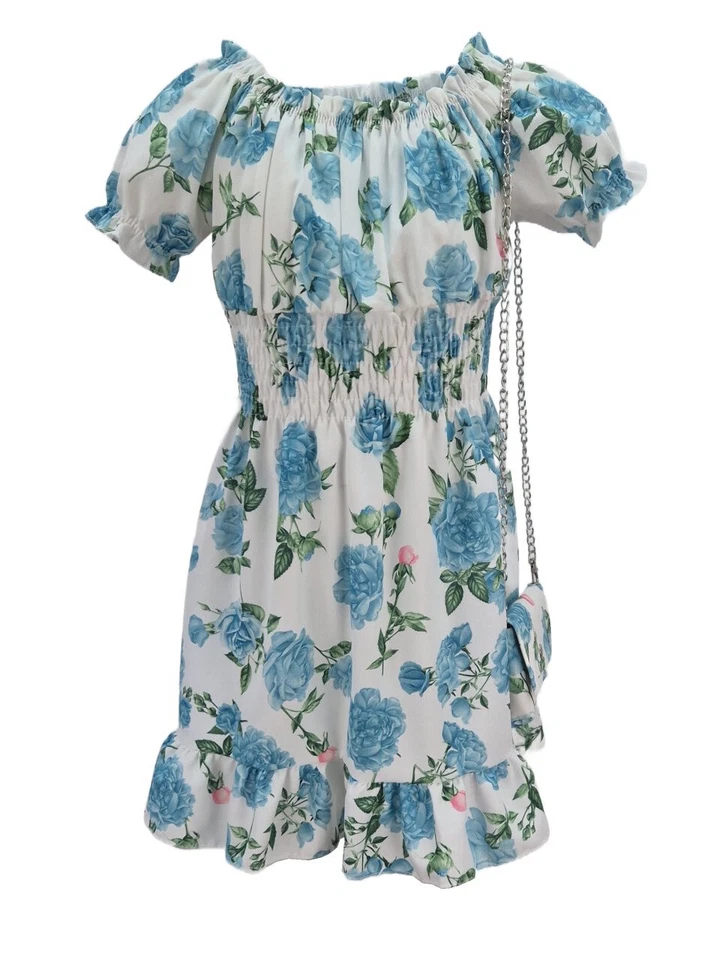 Kleid Sommerkleid mit Tasche kurzarm *NEU*  K9571a - Bild 3 von 4