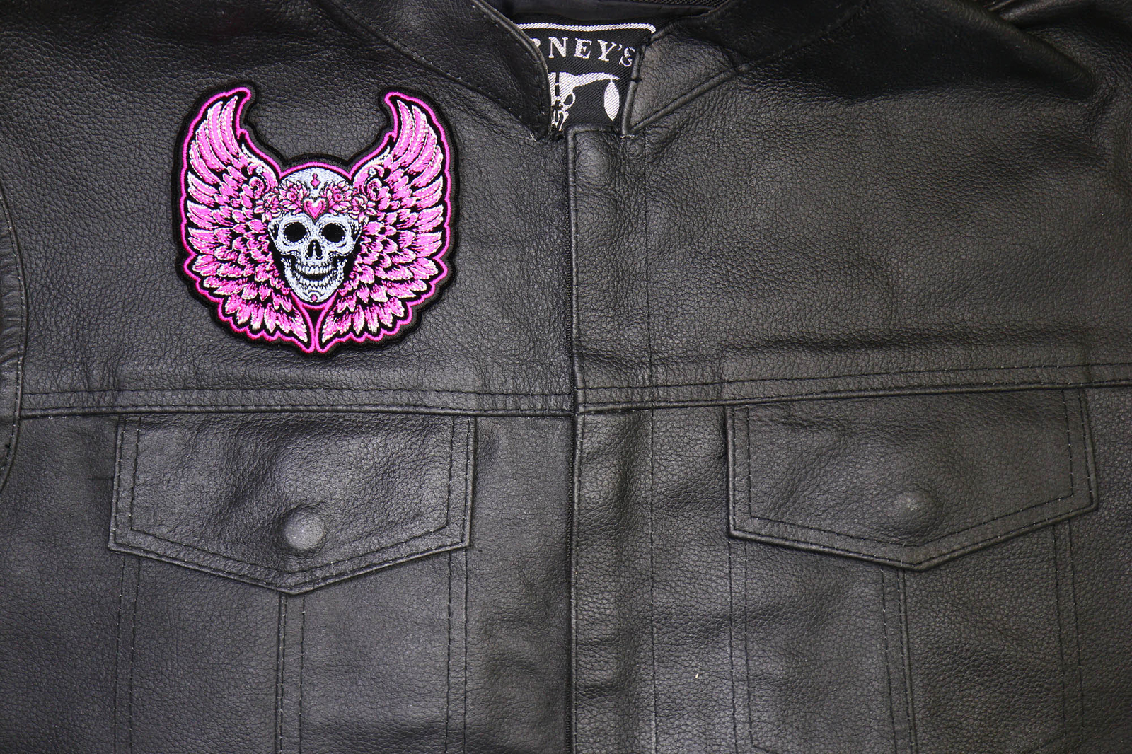 Pink Angel Wings Skull Patch- 4x4 inch - P7785