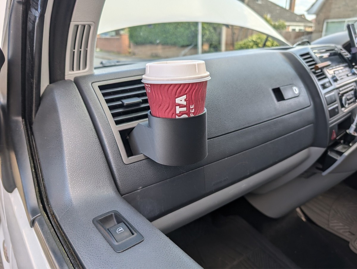 Genuine VW Logo Cup Holder For Transporter T5 & T5.1 | Fits Left Or Right Side | Easy Clip-In Install 4 thumbnail image
