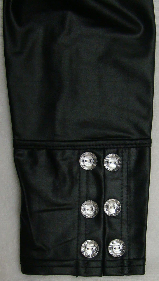 Leggings Indero de couro sintético preto brilhante com joias no tornozelo - 5001 - Tamanho P - M - Imagem 3 de 3