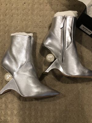 ミドルブーツ NICHOLAS KIRKWOOD Women Boots 905A84NLM2N90 Silver Nicholas Kirkwood womens Metallic Silver Heel Dress Boots