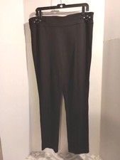 Women's Nine West Black Stretch Pants Size Large Logo Viscose Nylon Elastane