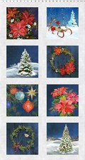Winter's Eve Christmas/Holliday Quilt Panel Clothworks 24 x 44 Inches Digital