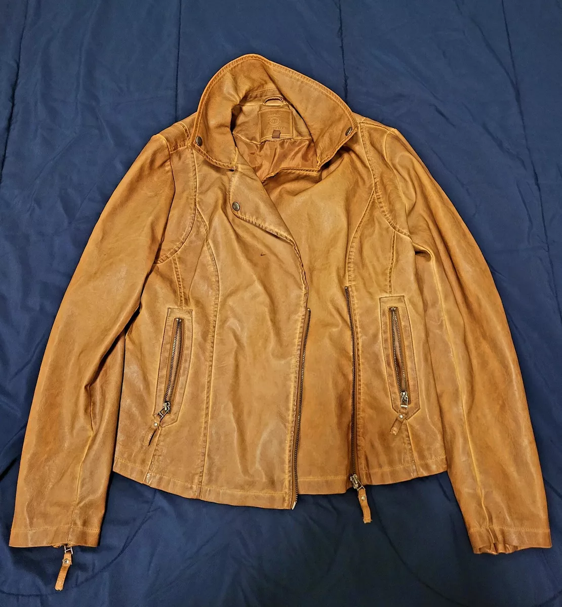 Max studio top faux leather jacket
