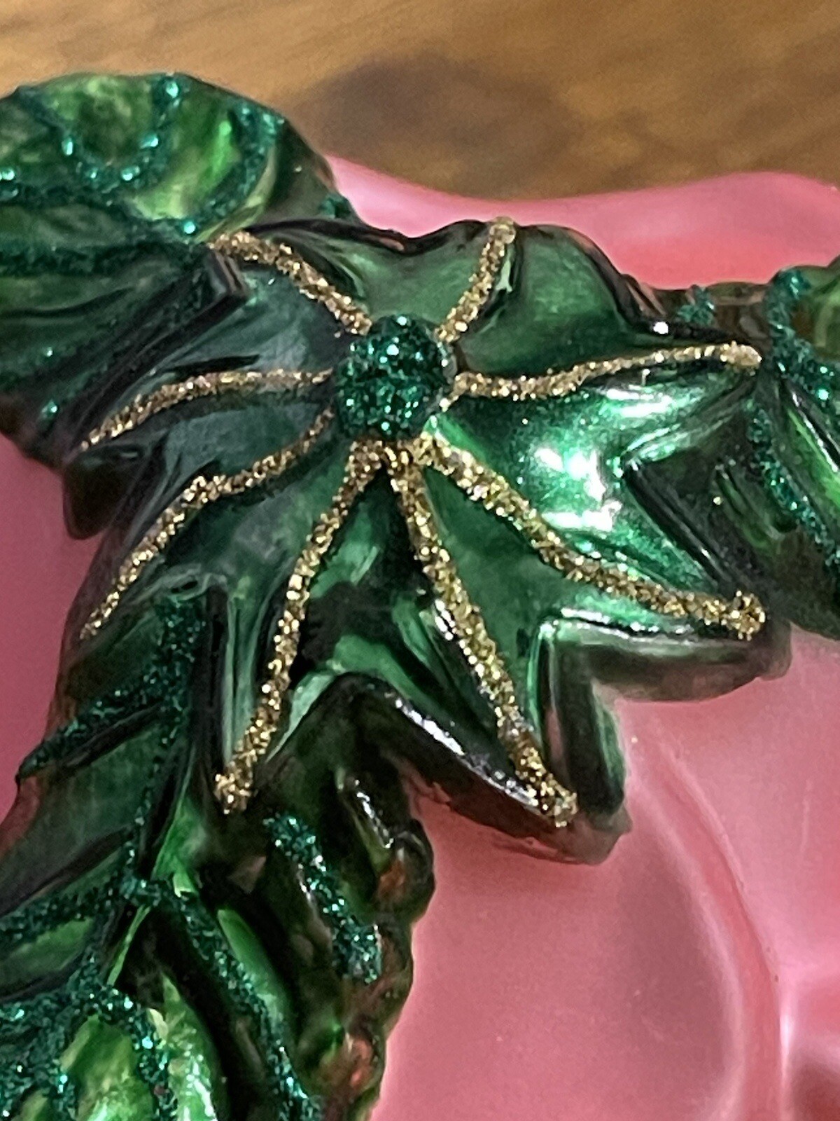 Old World Ornament Merck Family’s Christmas Rose Pink With Glitter eBay