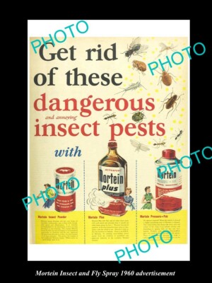 OLD 8x6 HISTORIC AUSTRALIAN MORTEIN FLY SPRAY ADVERTISEMENT PHOTO 1960 1