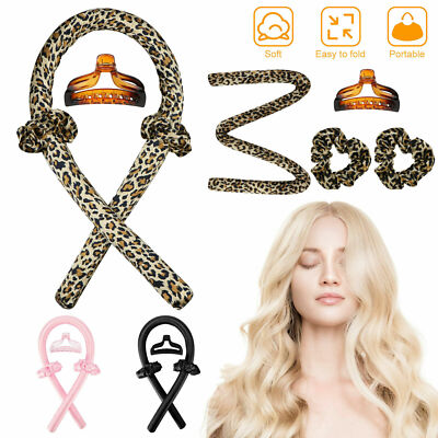 Heatless Curling Iron Rod Headband No Heat Curls Ribbon Hair