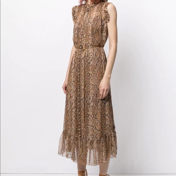 Zimmermann RARE Wild Botanica Python Silk Midi Dr… - image 2