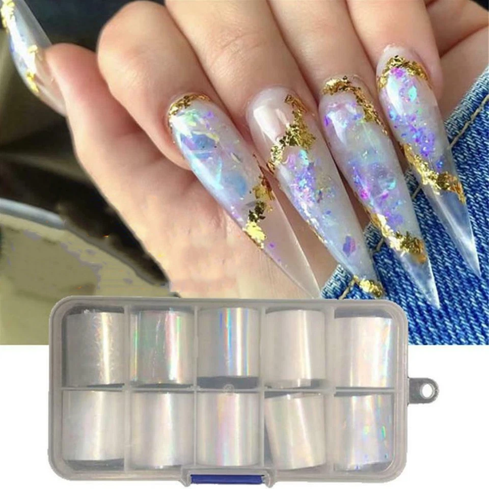 Papel de transferencia de uñas, pegatinas láser de colores - Imagen 2 de 4