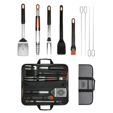 Expert Grill Stainless Steel Soft Grip BBQ Grill Tool Set, 10-Piece