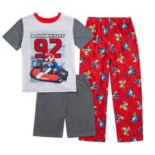 MARIO KART Pajamas Boys Size 6 NWT 92 Three Piece Summer Set