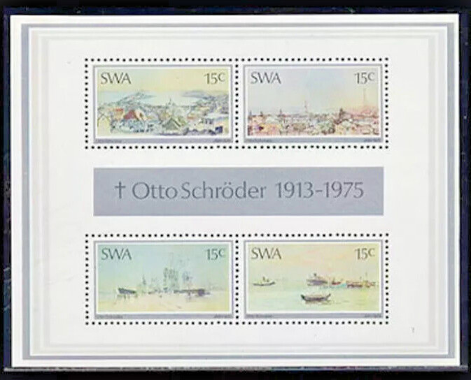 South West Africa 1975 #383a MNH S/S Paintings/Otto Schroder/Landscapes/Ships