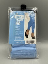 New Amscan Girl's Light Blue Footless Opaque Tights sz M-L up to 85 lbs