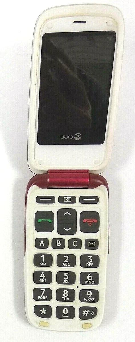 Doro PhoneEasy 618 Red White Consumer Cellular Cellular
