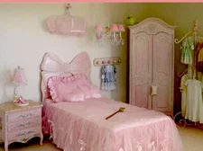 Bed Crown Canopy or Tester Crown  for Bed or Nursery  Crib Pink Crackle