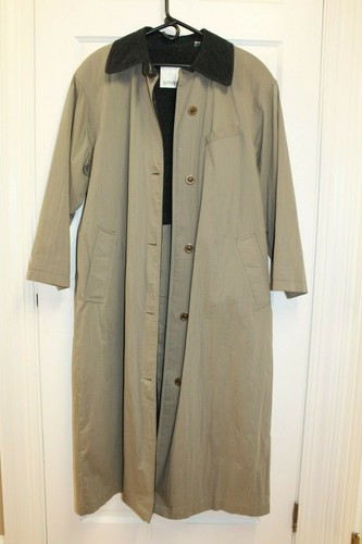 London Fog Damen Trenchcoat Größe 8 normal grau Flanell gefüttert Knopfleiste - Bild 10 von 10