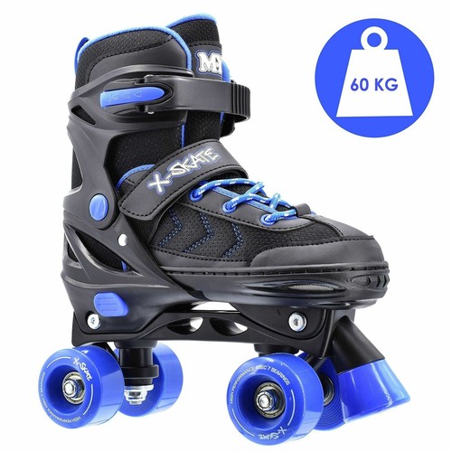 Kinder Quad Roller Schlittschuhe Mädchen Jungen verstellbare Größen 12-5 rosa rot blau & schwarz - Bild 30 von 34