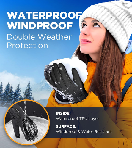 UMEWARM -10℉ Winter Gloves for Cold Weather Made with 3M Large, Black  - Picture 3 of 5