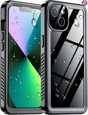 Temdan Compatible with iPhone 13 Case Black/Clear Phone Case