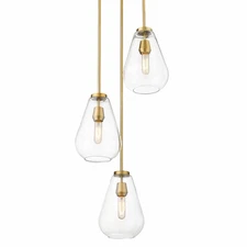 Z-Lite 488P8-3R Ayra 3 Light 18"W Multi Light Pendant - Brass