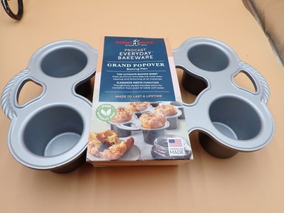 New Nordic Ware Procast Grand Popover Baking Pan Muffin Mold 6 Cavity Heavy Cast