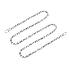 55" Purse Chain Strap with Buckles for Shoulder and Cross Body Silver  Silver 