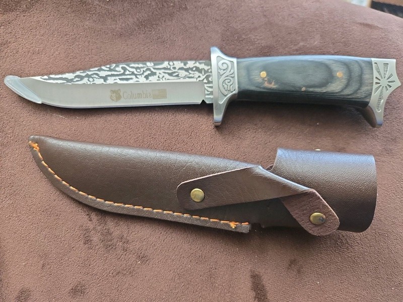 COLUMBIA 5" HUNTING KNIFE, Clip Point, Fixed Blade, Survival, Camping, Tactical 