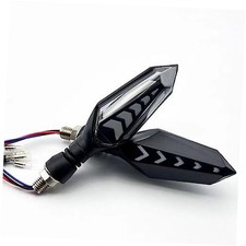 Mailaier 2PCS Motorcycle Indicator Flowing Turn Signal Motorcycle Bicolor