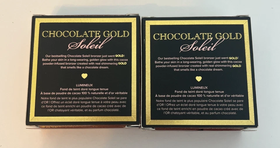 Lot of 2 Too Faced Chocolate Gold Soleil Gilded Bronzer in Luminous Travel Size - Image 2 of 4