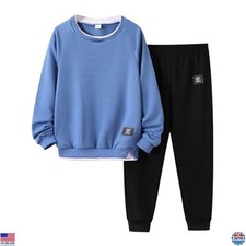 Boys 3D Letter Print Long Sleeve Sweatshirt  Pants Set 2PCS Size 6-12 Years