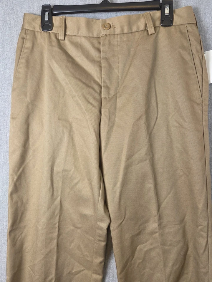 Pantalones chinos americanos para hombre IZOD 32x29 calce ajustado ajuste métrico tacto suave tostado NUEVO Foto 2 de 4