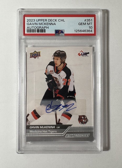 2023-24 Upper Deck CHL Star Rookies Auto Gavin Mckenna #351 PSA 10 PENN STATE
