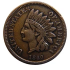 1860 Indian Head Cent Pointed Bust VF/XF Collector Coin