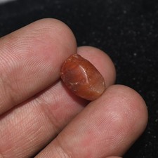 Big Ancient Central Asian Banded Carnelian Stone Bead in good Condition