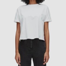 3.1 Phillip Lim Womens White Floral Collage Combo Crewneck Hi-Low Hem Top Size M