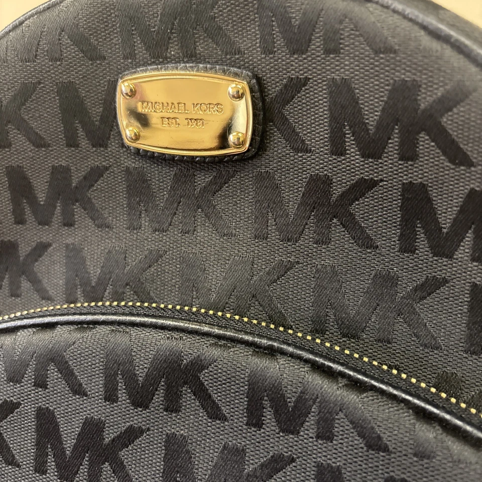 Mochila Grande Michael Kors Abbey Logo MK Signature - Buen Estado Foto 2 de 4