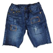 True Religion Boys Super T Shorts Patchwork Cotton Kids Size 6 EUC
