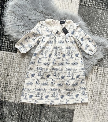 Hopscotch Girls Indigo Tree Print Linen Dress Size 8 ($69.99)