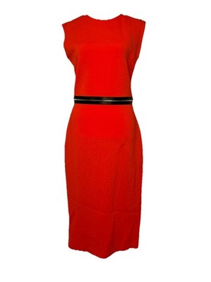 McQ Mid-length Dress Orange Zippered A Cent Waist Sz L Made In Turkey